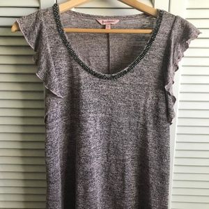 Juicy Couture: Pink/Black Beaded Collar Blouse